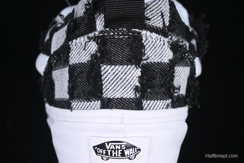 Vans Knu Skool Checkerboard Washed Denim Low-Top Casual Skate Shoes - VN000CS0239