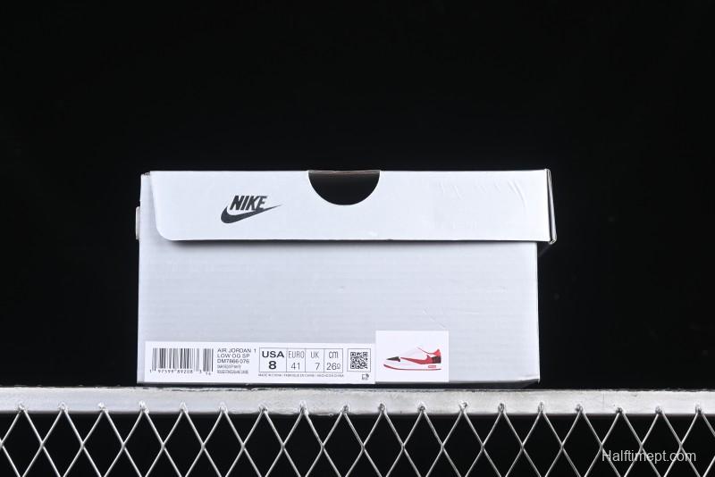 Nike Travis Scott x Fragment Design x Air Jordan 1 Low OG SP AJ1 Supreme Collaboration China Red Low-Top Casual Sneakers - DM7866-076
