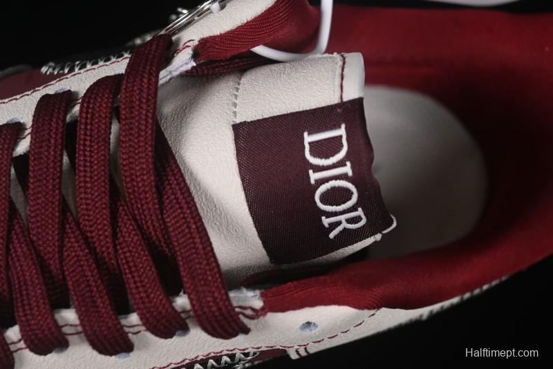 Nike Air Force 1 '07 Low Dior Collaboration Burgundy Low-Top Casual Sneakers - KK1988-046