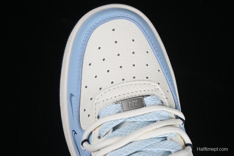 Nike Air Force 1'07 Low LV Collaboration University Blue Drawstring Casual Sneakers - DM6868-058