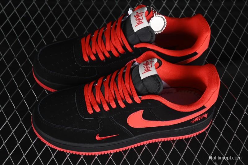 Nike Air Force 1'07 Low Stussy Collaboration Passion Orange Low-Top Casual Sneakers - DF0188-044