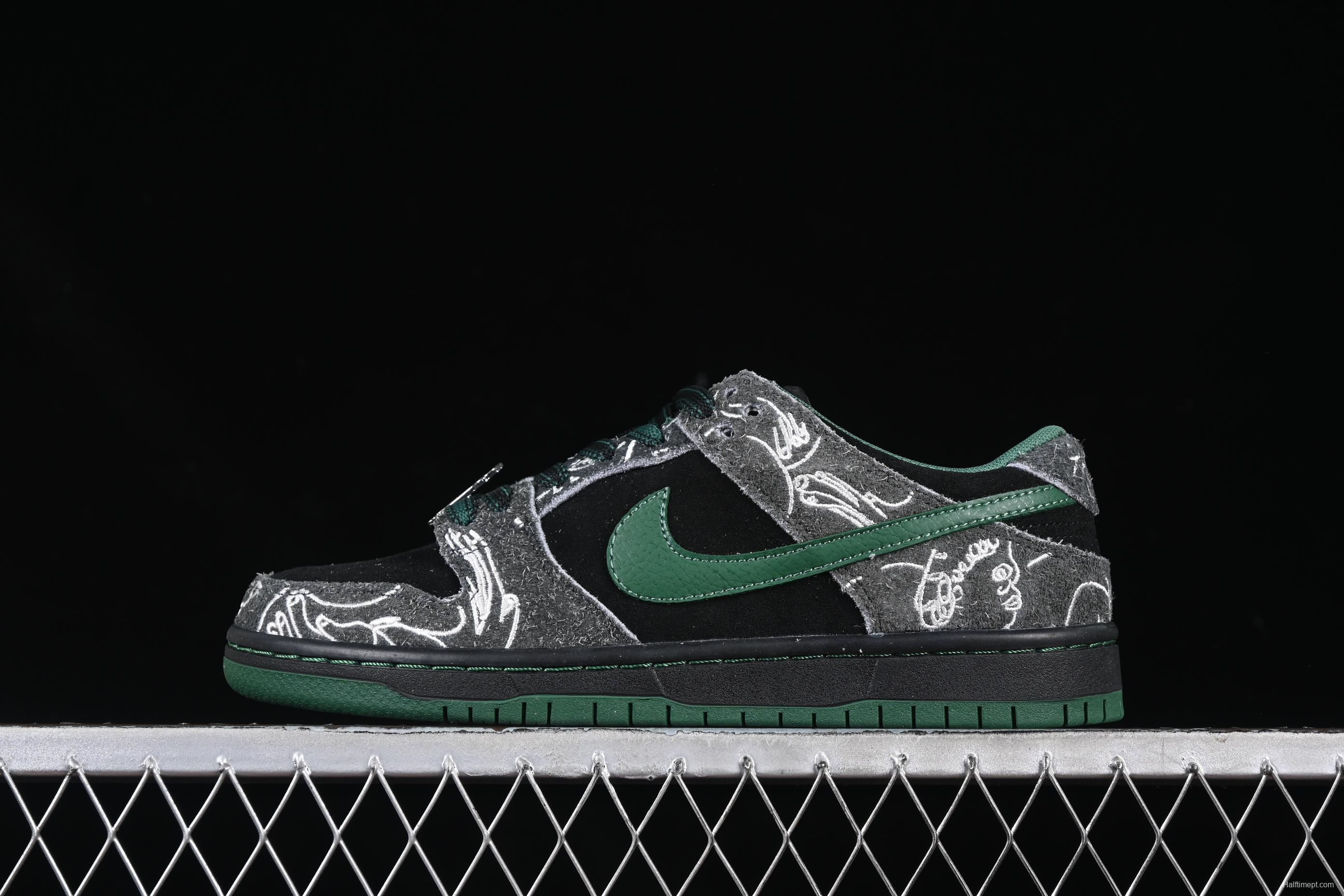 Nike There Skateboards x Nike SB Dunk Low Graffiti Art Style Collaboration SB Low-Top Casual Skate Shoes - HF7743-001