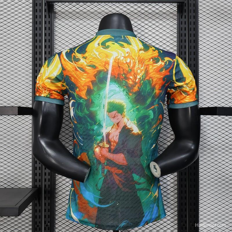 Player Version 2025 Japan Jersey with Samurai Design and Fiery Background