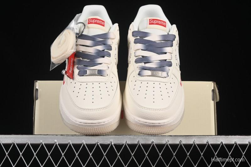 Nike Air Force 1 '07 Low Supreme Collaboration Dual-Tone Grey Print Casual Sneakers - HH7518-077