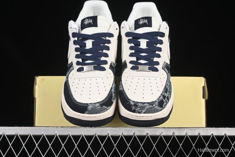 Nike Air Force 1 '07 Low Stussy Collaboration Retro Denim Casual Sneakers - XS1958-578