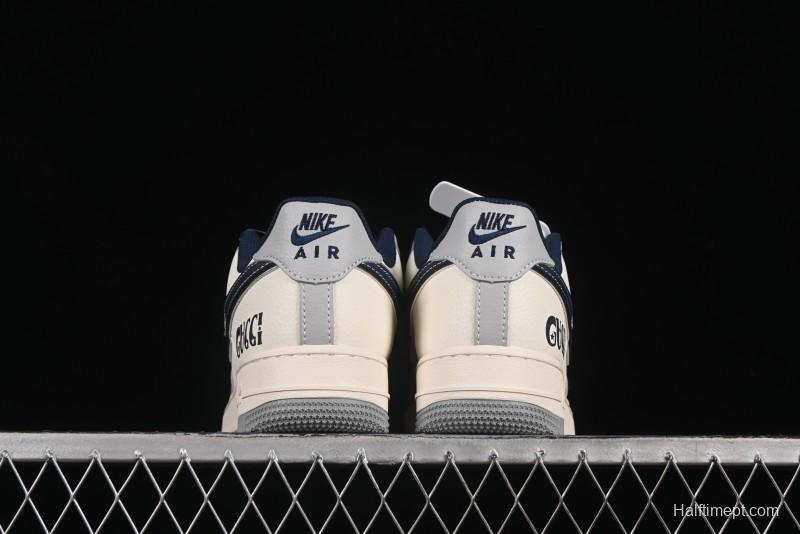 Nike Air Force 1 '07 Low Gucci Collaboration Grey Blue Swoosh Casual Sneakers - XS1958-543