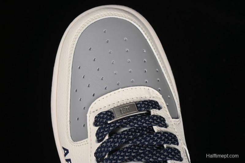 Nike Air Force 1 '07 Low Supreme Collaboration Grey Blue Casual Sneakers - HH7518-054