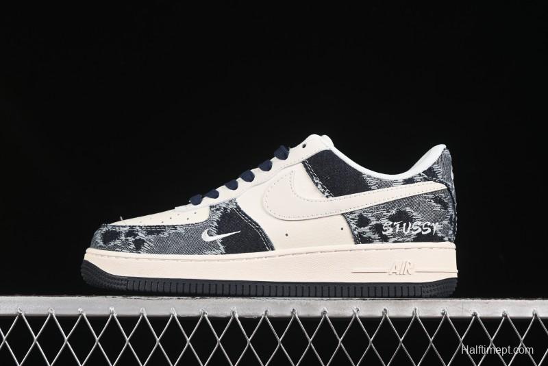 Nike Air Force 1 '07 Low Stussy Collaboration Retro Denim Casual Sneakers - XS1958-578