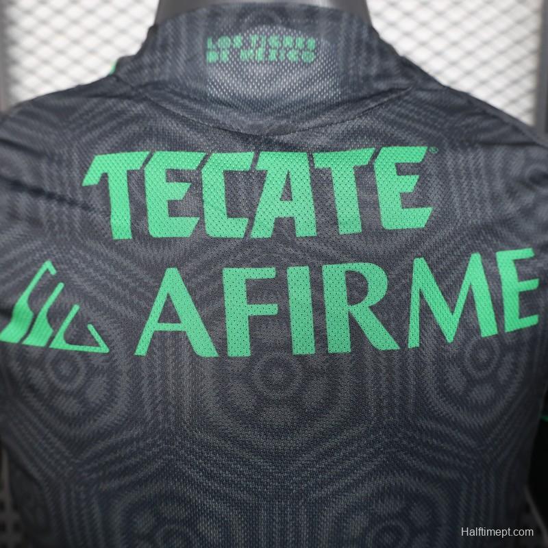 Player Version 2024-25 Tigres UANL Third Jersey - Black with Green Accents - CEMEX Sponsorship