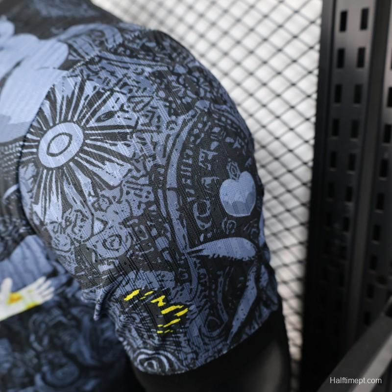 2025 Brazil National Team Special Edition Religious Concept Jersey - Christ the Redeemer Design - Dark Blue