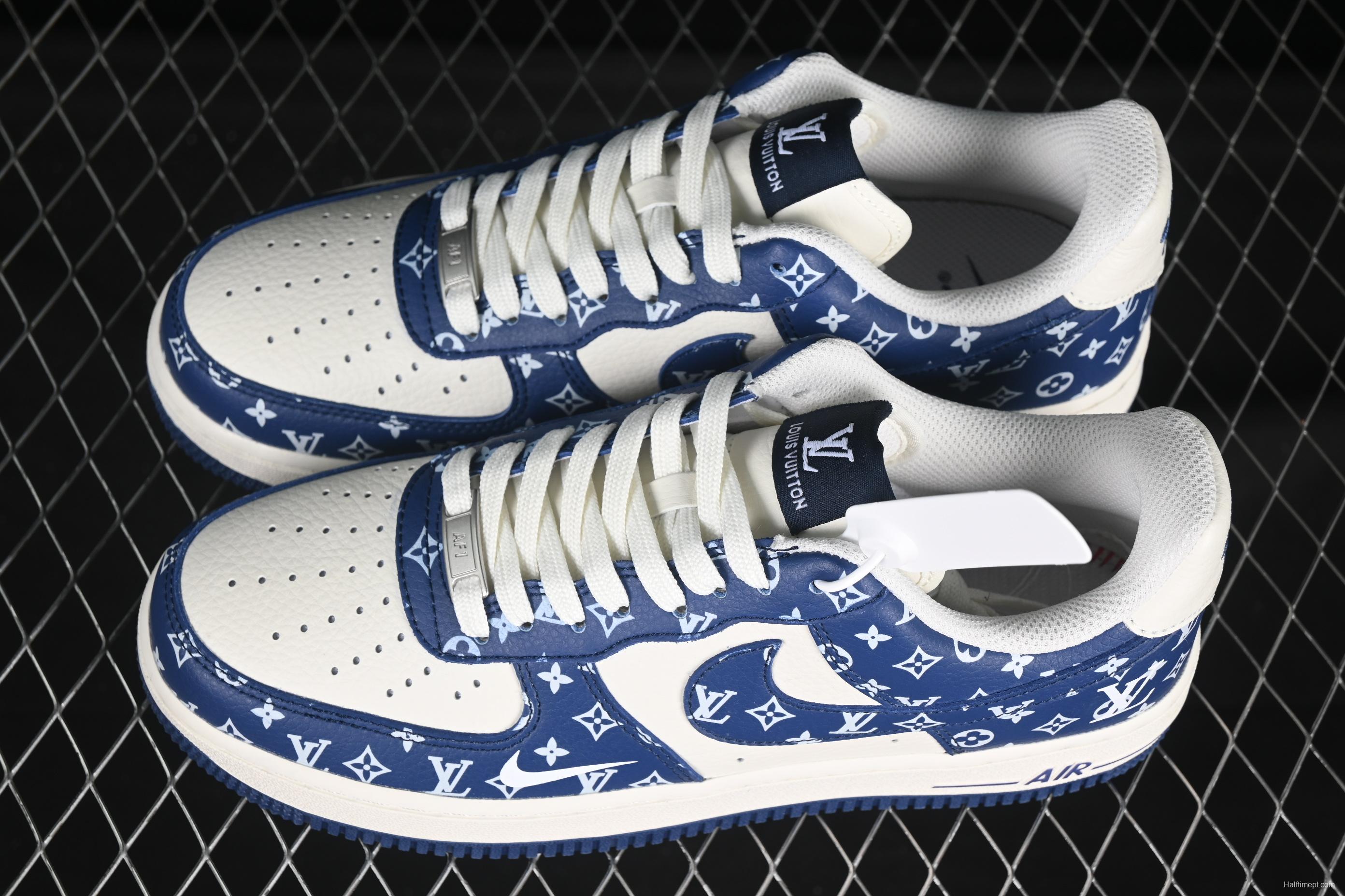 Nike Air Force 1 '07 Low LV Collaboration White Blue Swoosh Casual Sneakers - LW9279-008