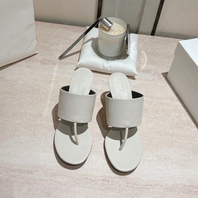 2025 Toteme White Calfskin Slippers