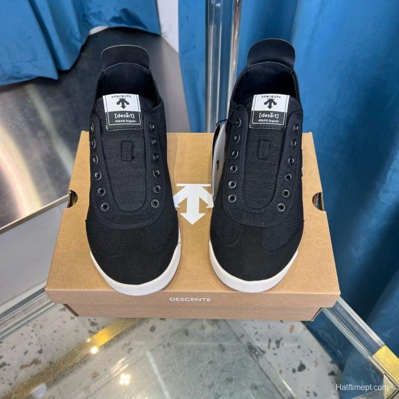 2024 Unisex Descente Black Canvas Plimsolls MJ00280