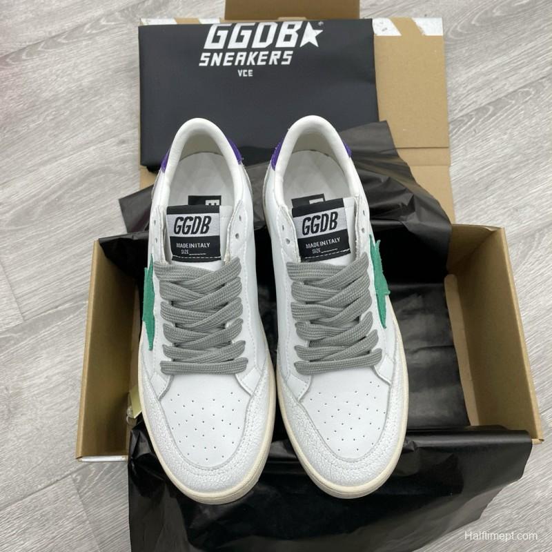 2024 Unisex GGDB White Green Purple Leather Sneakers MJ00260