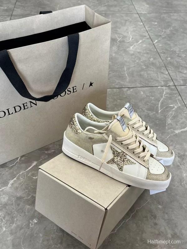 2024 Unisex GGDB White Beige Suede Leather Low-Top Sneakers MJ00260