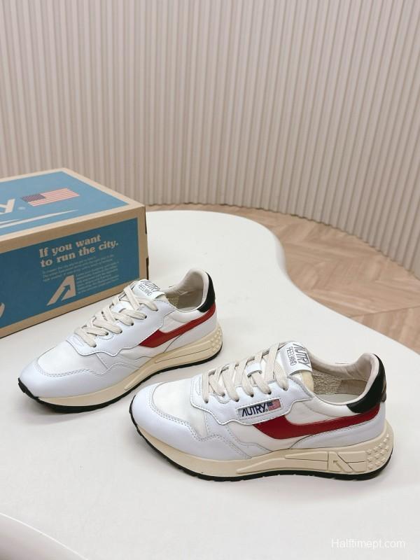 2024 Women Autry White Red Black Leather Mesh Sneakers MJ00330