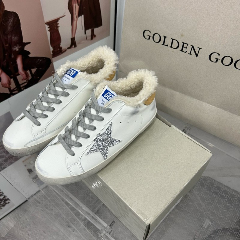 2025 Women GGDB White Silver Leather Sneakers MJ00260