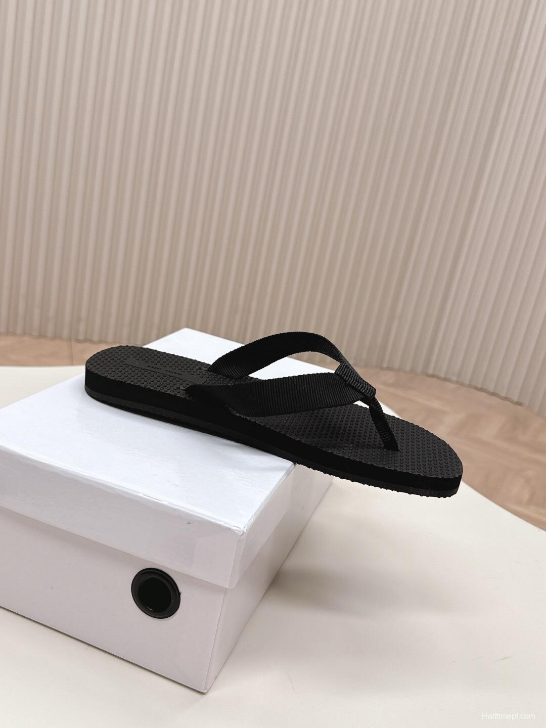 2025 The Row Black Rubber Slippers