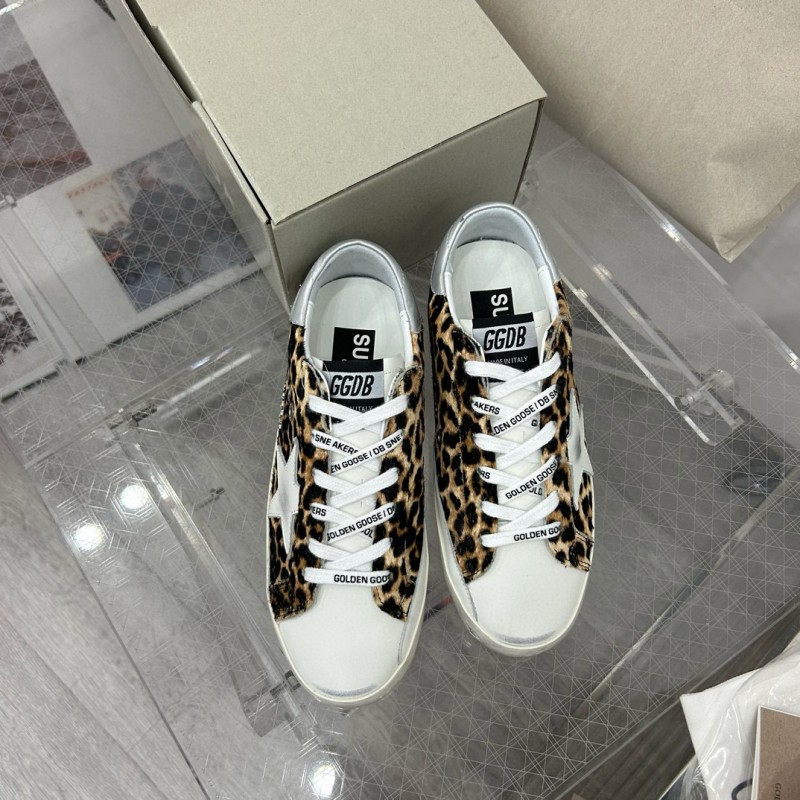 2025 Women GGDB Leopard White Leather Sneakers