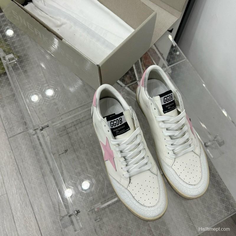 2024 Women GGDB White Pink Leather Sneakers MJ00260
