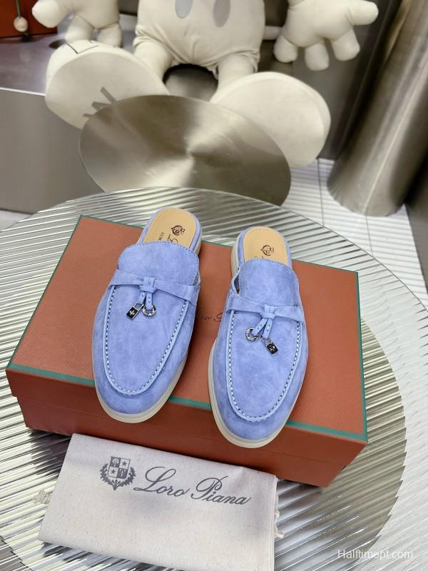 2024 Slippers LP Blue Suede Loafers