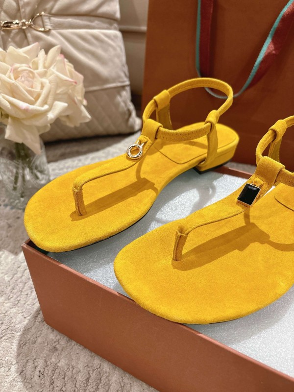 2025 Women LP Yellow Suede Sandals LY00250