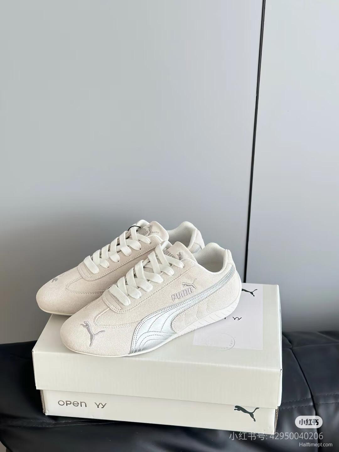 2025 Women Puma White Leather Sneakers KFY00260