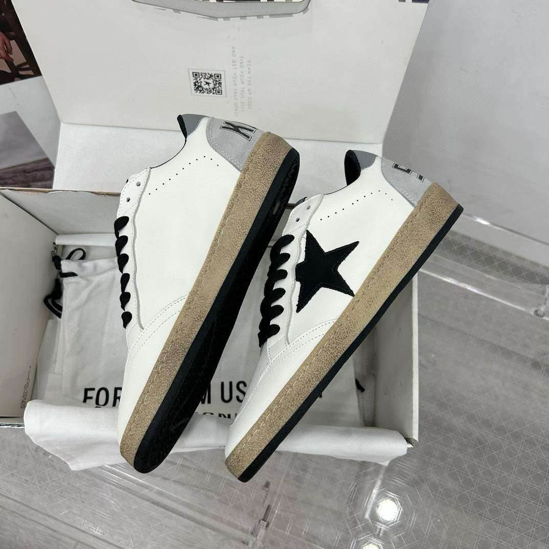 2024 Unisex GGDB White Black Leather Sneakers MJ00260