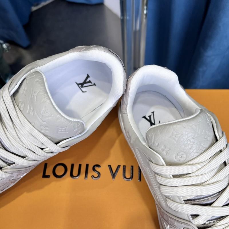 2025 Unisex Louis Vuitton White Leather LV Trainer