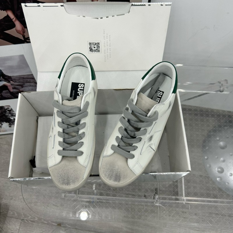 2025 Women GGDB White Green Leather Sneakers