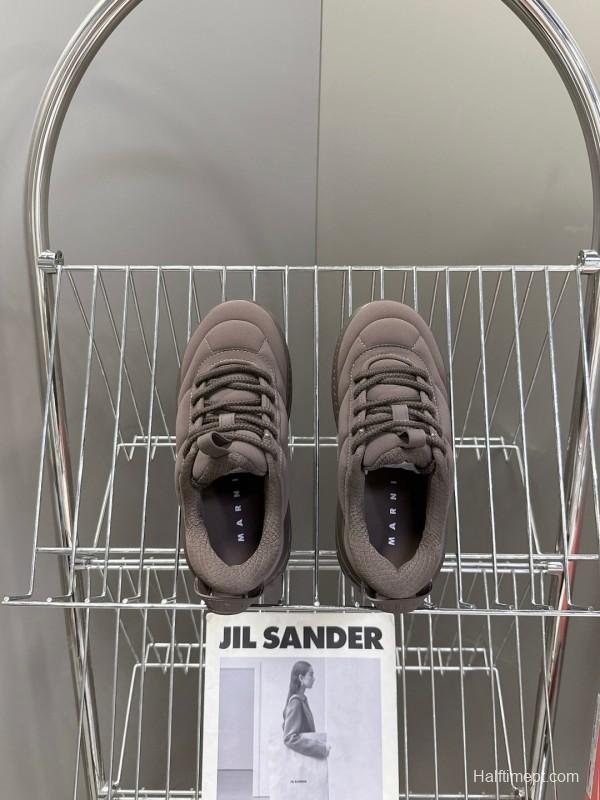 2025 Unisex Marni Brown Fabric Sneakers