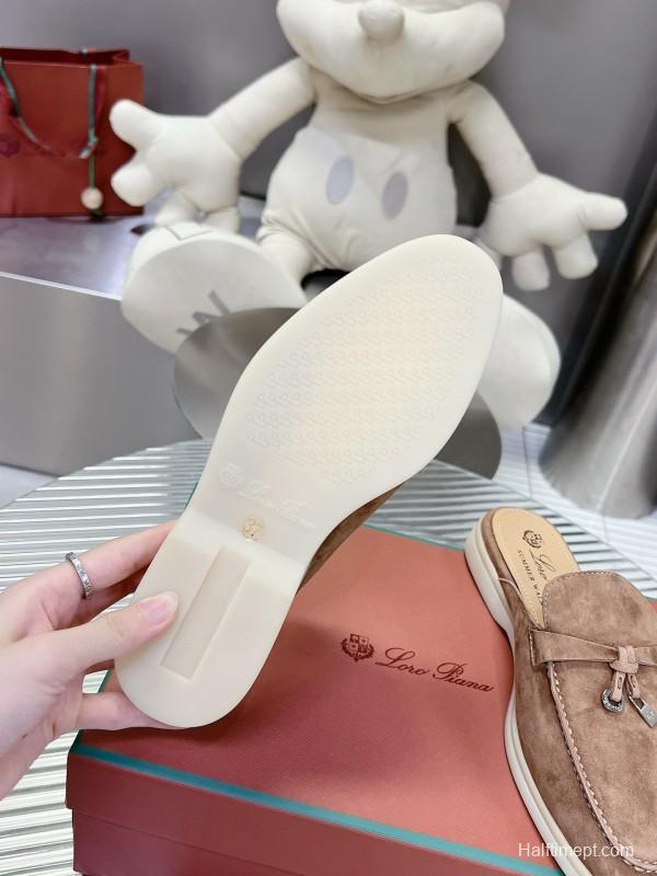 2024 Slippers LP beige suede Half Drag MJ00270