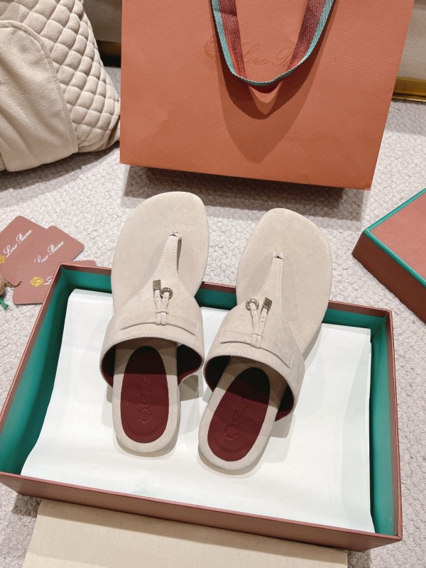 2025 LP Beige Suede Slippers LY00250