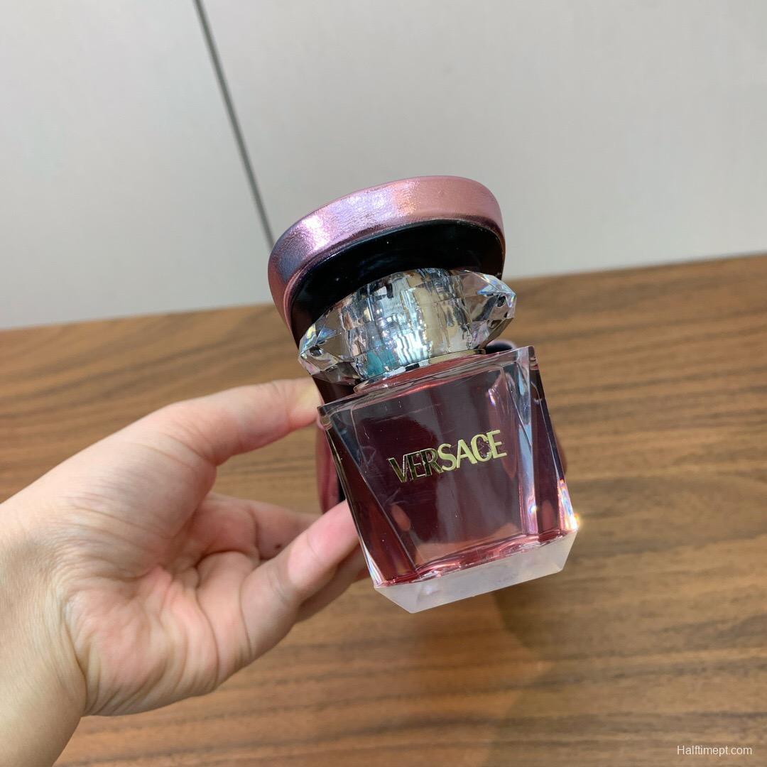 2025 Women VERSACE Pink Leather Slippers