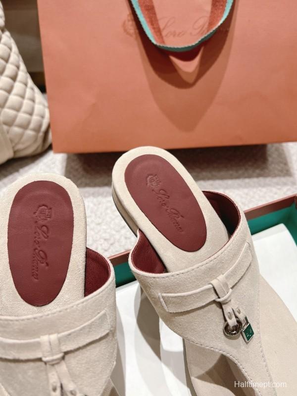 2025 LP Beige Suede Slippers LY00250