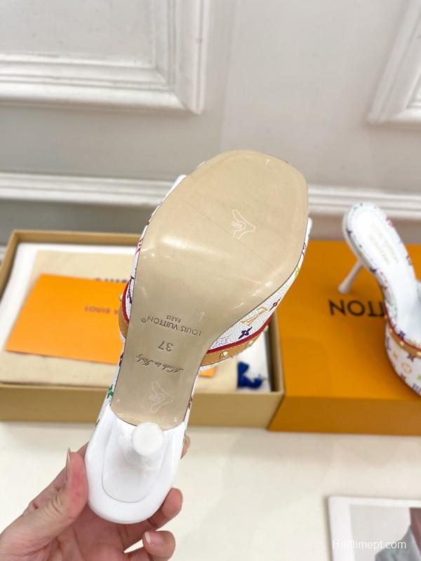 2025 Slippers Louis Vuitton Multi Color Leather Slippers KFY00290