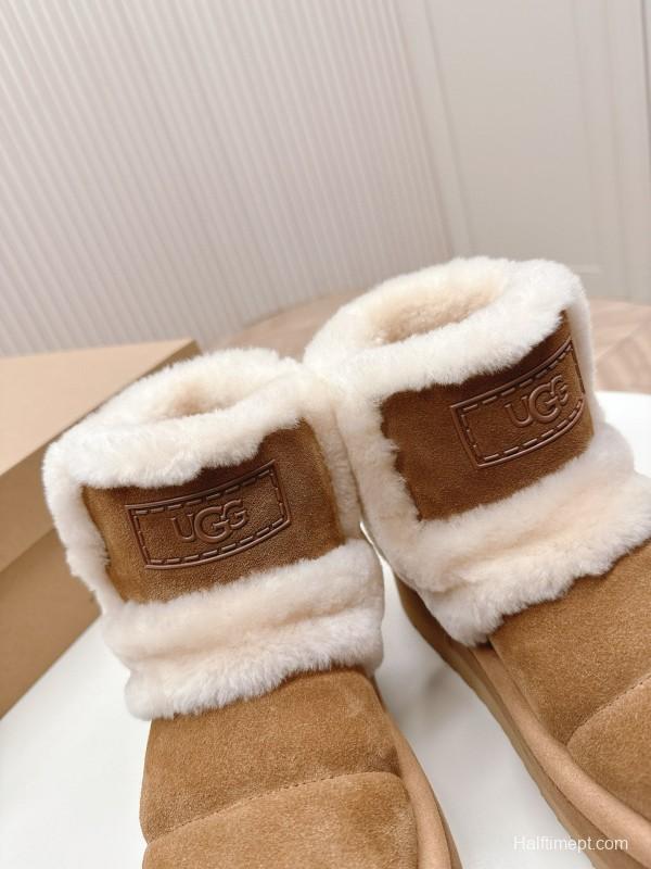 2024 Women UGG Chestnut Suede Sheepskin Snow Boots MJ00320