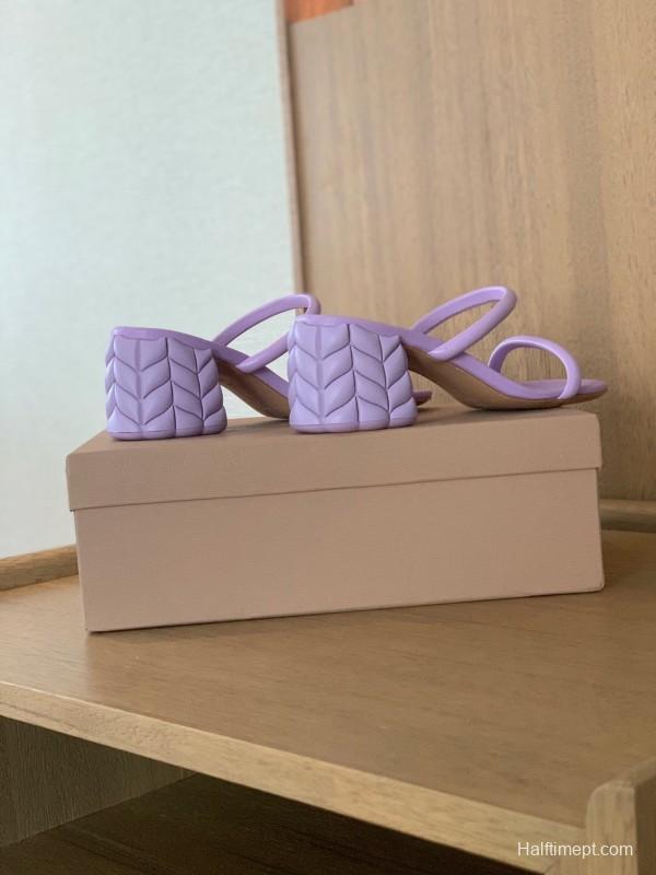 2025 Women Gianvito Rossi Purple Leather Slippers