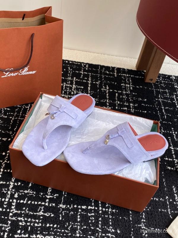 2025 Women Le Parmentier Lavender Suede Slippers KFY00280