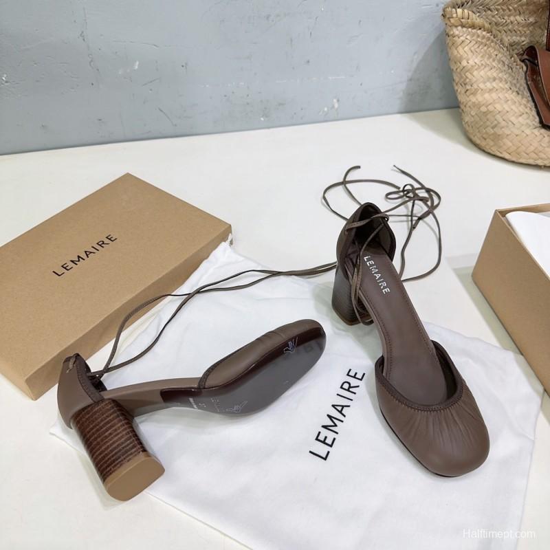 2025 Women LEMAIRE Brown Leather Mary Jane