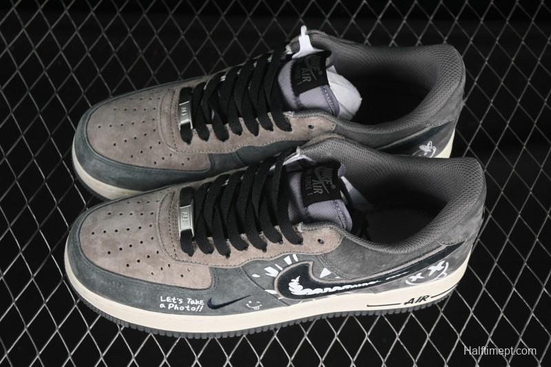 Nike Air Force 1'07 Low Grey Faced Prince Casual Sneakers - YD2452-808