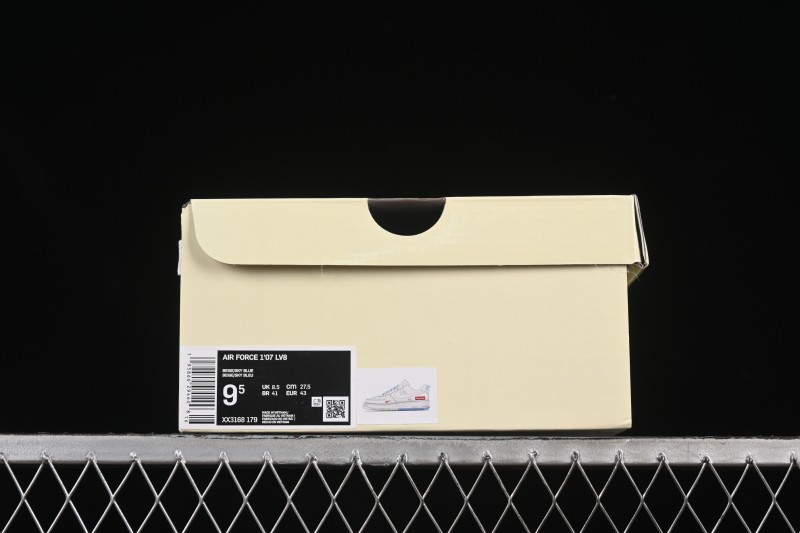 Nike Air Force 1 '07 Low Supreme Collaboration Two-Tone Beige Blue Casual Skate Shoes - XX3168-179