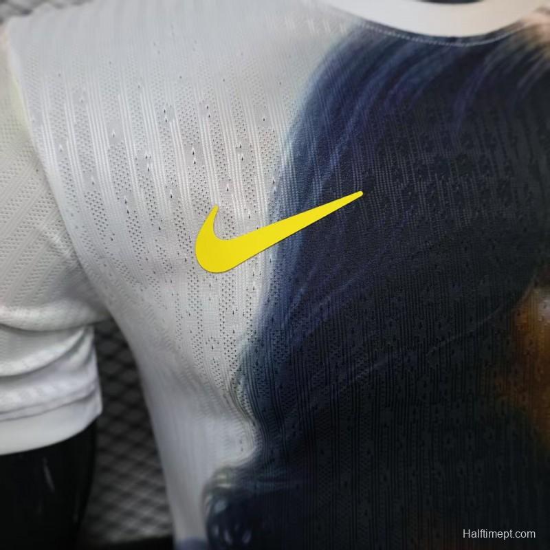 Player Version 2025 Brazil White with Jesus Praying Portrait Jersey