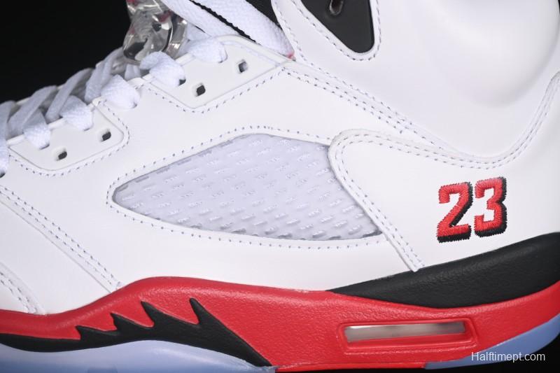 Nike Air Jordan 5 Retro Fire Red Black Tongue Basketball Shoes - HQ7978-101