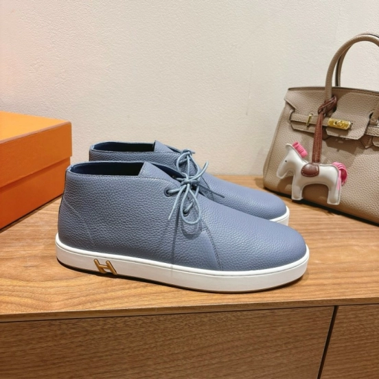 2025 Unisex H Light Blue Leather Sneakers AS00380