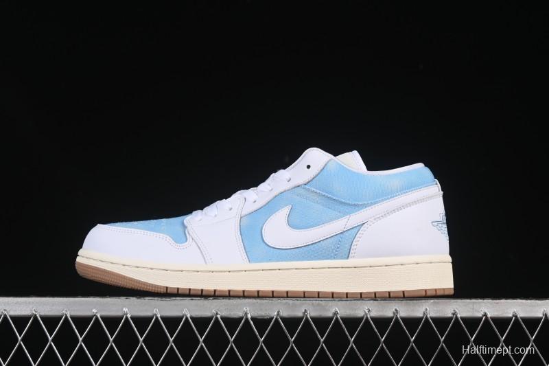Nike Air Jordan 1 Low Worn Blue Denim Casual Sneakers - HQ2004-400