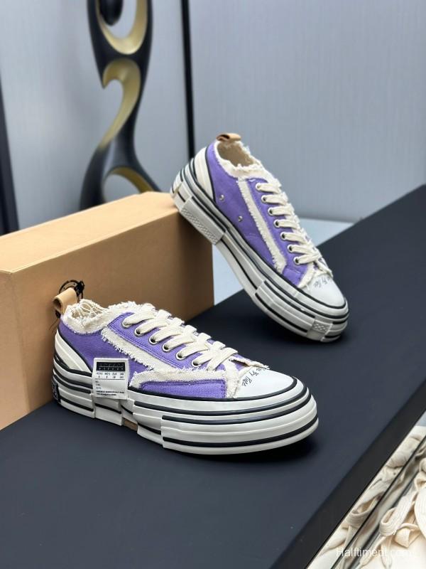2025 Unisex XVESSEL Purple White Canvas Plimsolls Vulcanized AS00240
