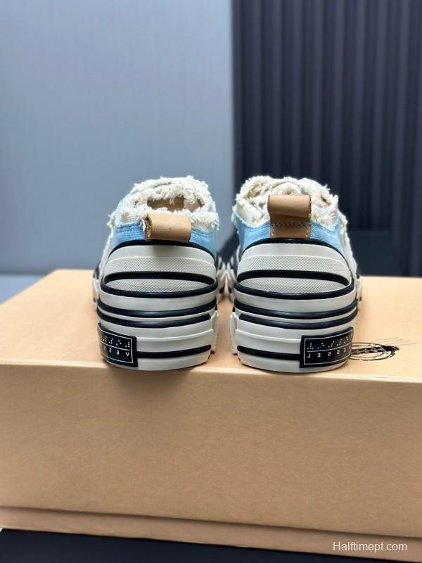 2025 Unisex XVESSEL Light Blue White Canvas Plimsolls Vulcanized AS00240