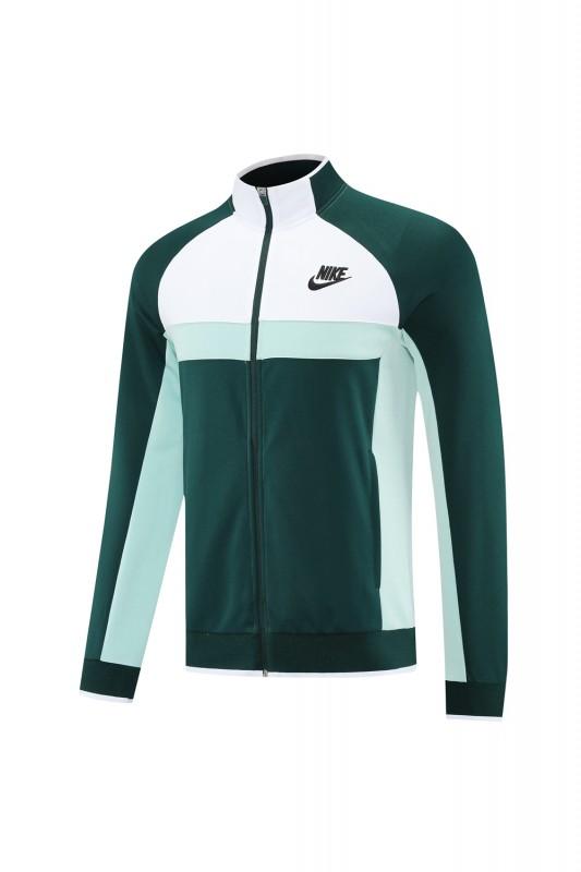 2025 Nike Green/White Full Hoodie Zipper Jacket +Long Pants