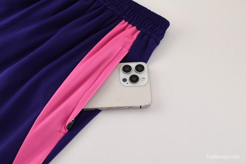 2025 Adidas Purple/Neon Green Half Zipper Jacket +Long Pants